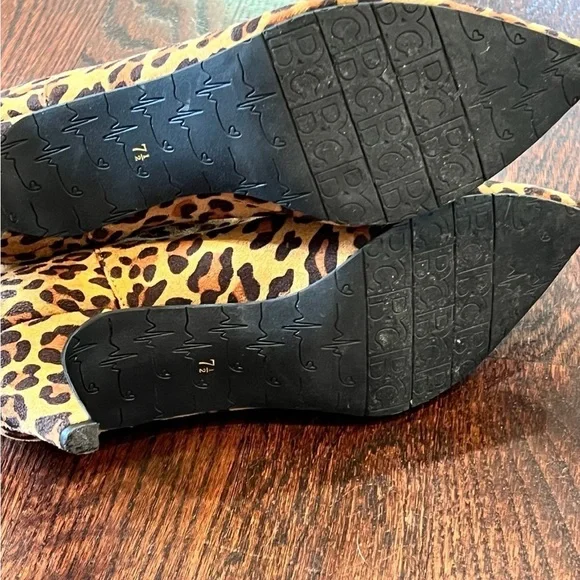 BC-Born in California-Vegan Leopard Print Ankle Boots - Size 7.5 - Picture 9 of 11